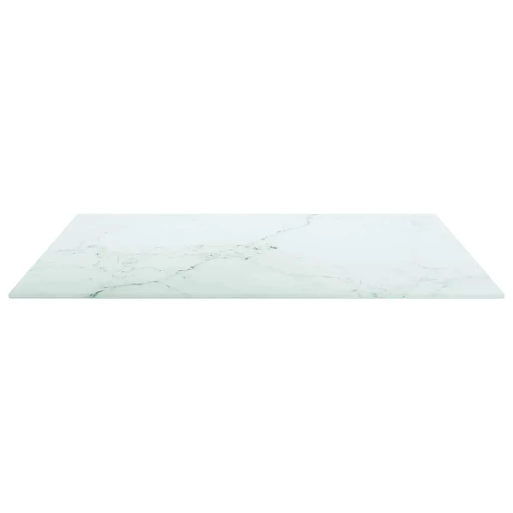 Tempered Glass Table Top 60x60 cm White Marble