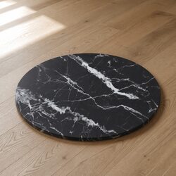 Durable Round Tempered Glass Table Top with Marble Design