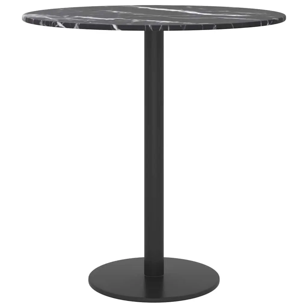Tempered Glass Table Top Round Black Marble Design Dining Coffee Table Surface
