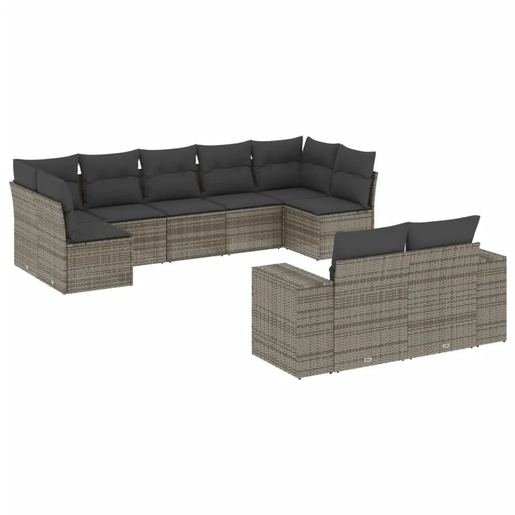 9 Piece Grey Modular Garden Sofa Set