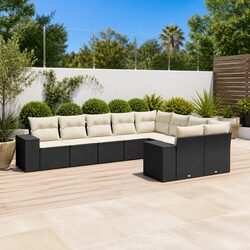 Durable 9 Piece Outdoor Garden Sofa Set with Cushions