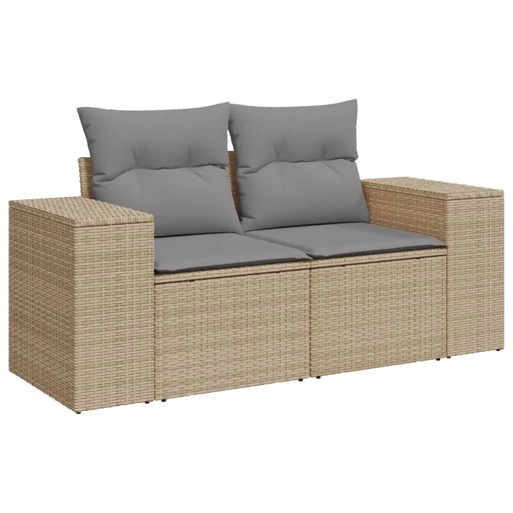 Beige Modular 10-Piece Outdoor Garden Sofa Set