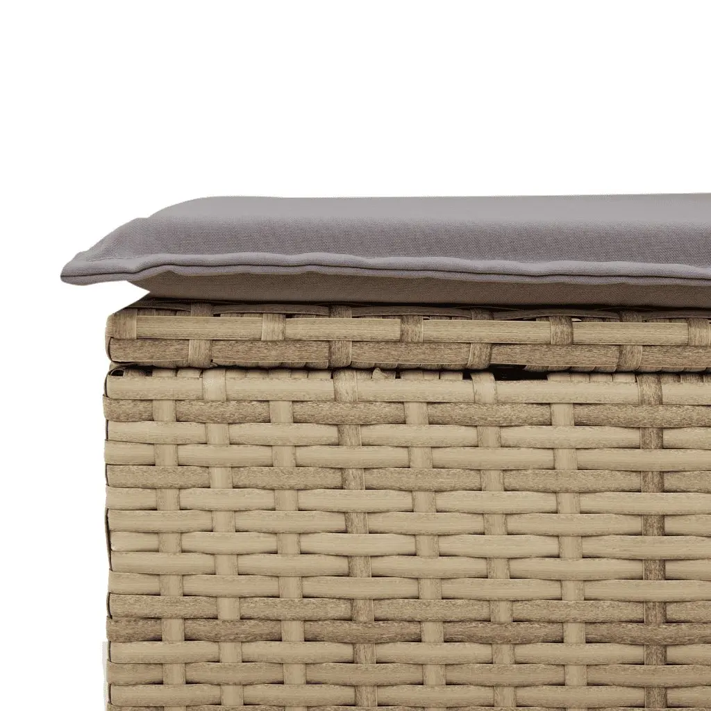 Garden Sofa Set PE Rattan Acacia Wood 4 Piece Beige
