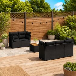High-Quality 6 Piece Garden Sofa Set with Cushions