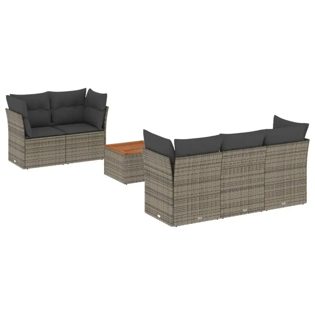6-Piece Modular Grey Garden Sofa Set