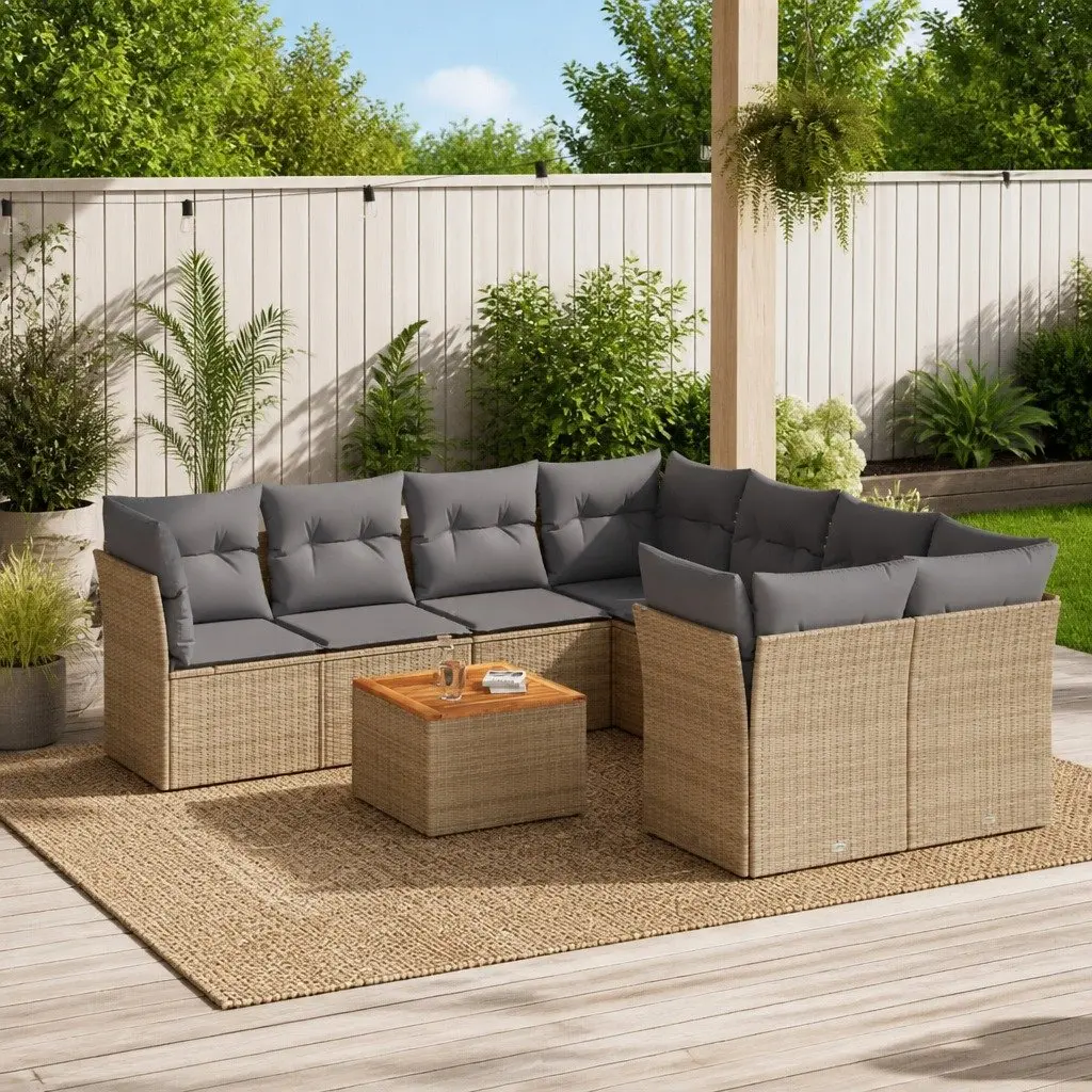 9 Piece Garden Sofa Set for Outdoor Comfort
