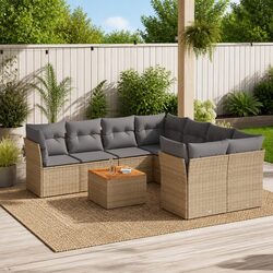 Sturdy 9 Piece Garden Sofa Set for Outdoor Comfort