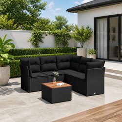 Durable 6 Piece Garden Sofa Set for Outdoors