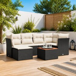 7-Piece Modular Outdoor Garden Sofa Set with Cushions