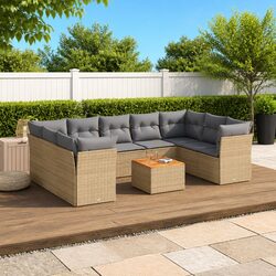 10-Piece Modular Outdoor Furniture Set in Beige