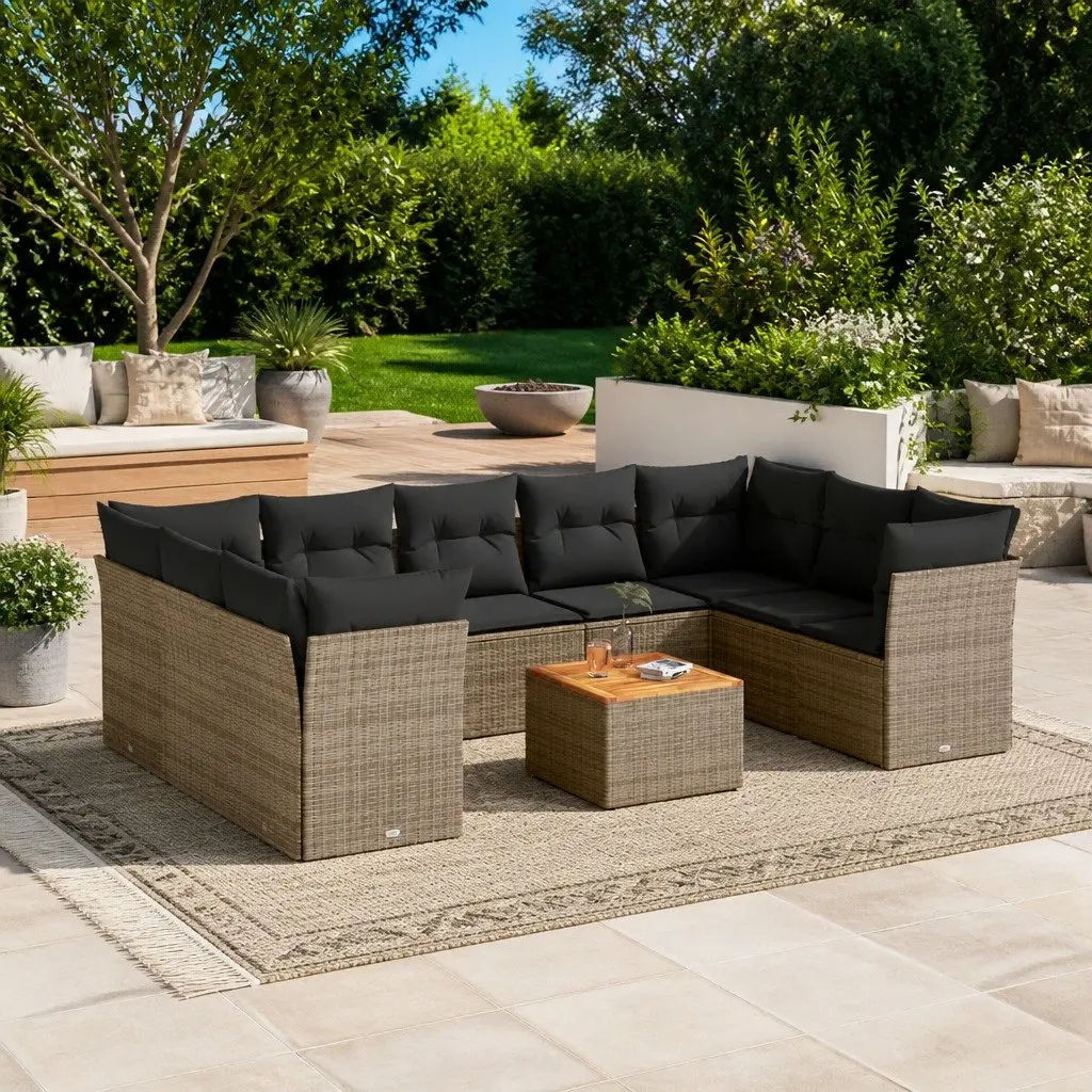 10 Piece Garden Sofa Set for Outdoor Comfort