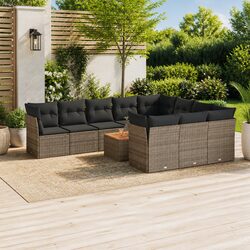 Sturdy 11 Piece Grey Modular Garden Sofa Set