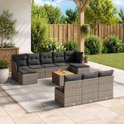 High-Quality 11 Piece Grey Garden Sofa Set for Outdoors