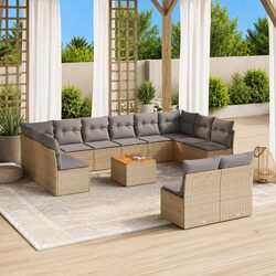 Premium 13 Piece Outdoor Garden Sofa Set in Beige