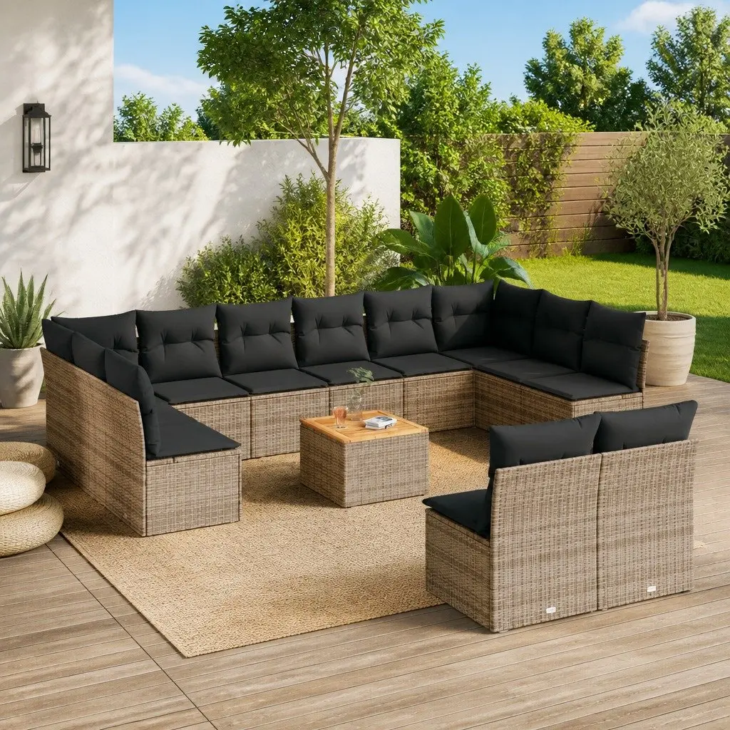 13 Piece Modular Garden Sofa Set in Grey