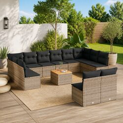 Premium 13 Piece Modular Garden Sofa Set in Grey