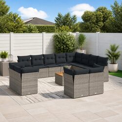 13-Piece Modular Grey Garden Sofa Set for Outdoor Comfort