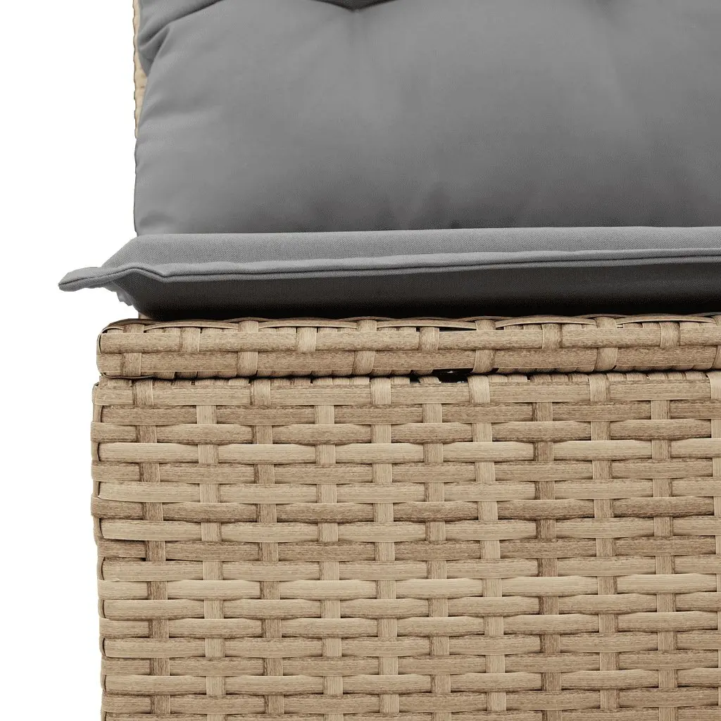 Beige 7 Piece Modular Outdoor Sofa Set with Cushions