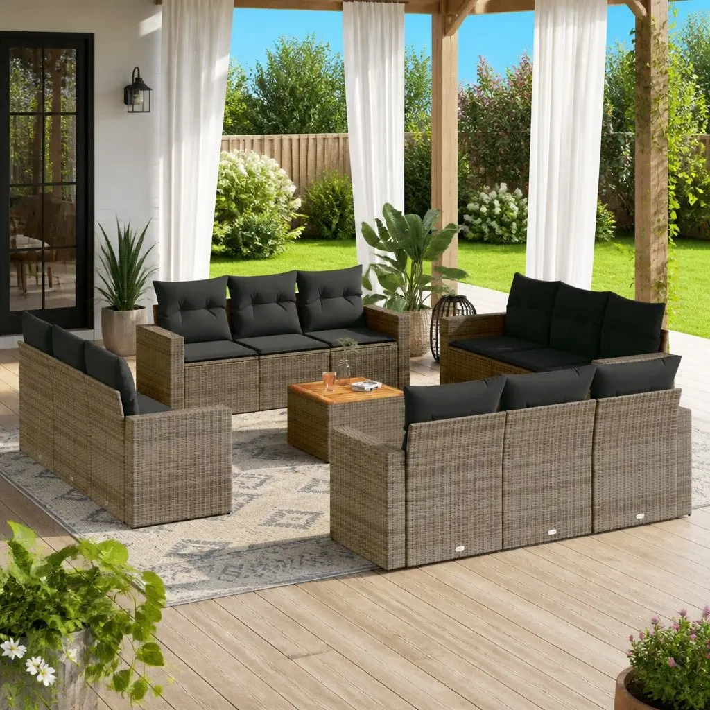 13 Piece Garden Sofa Set with Cushions