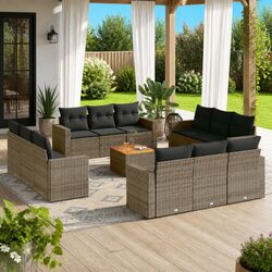 High-Quality 13 Piece Garden Sofa Set with Cushions