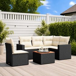 Durable 6-Piece Modular Garden Sofa Set with Cushions