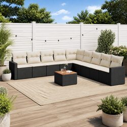 High-Quality 10 Piece Garden Sofa Set with Cushions