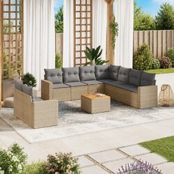 10 Piece Modular Outdoor Sofa Set in Beige