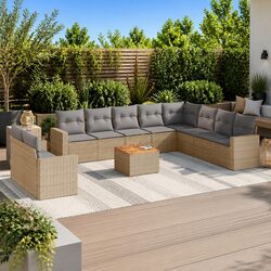 Premium 11 Piece Outdoor Garden Sofa Set in Beige