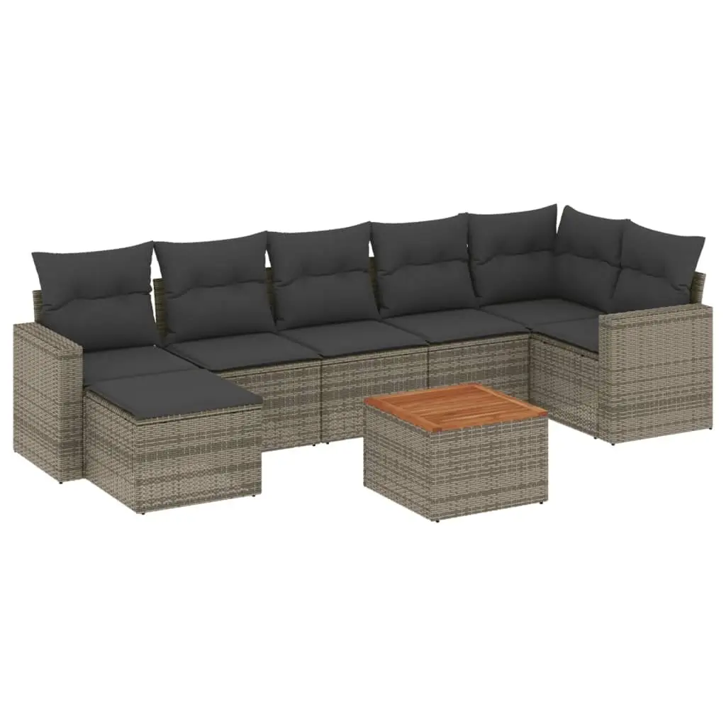 8 Piece Grey Outdoor Garden Sofa Set