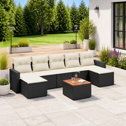 8-Piece Outdoor Modular Sofa Set with Garden Table