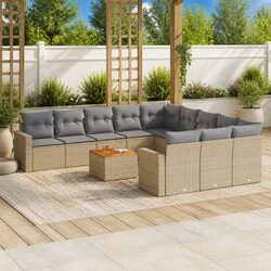 Beige 12-Piece Modular Outdoor Sectional Sofa Set