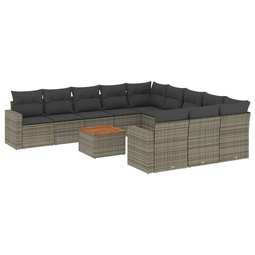12-Piece Outdoor Sectional Sofa Set in Grey