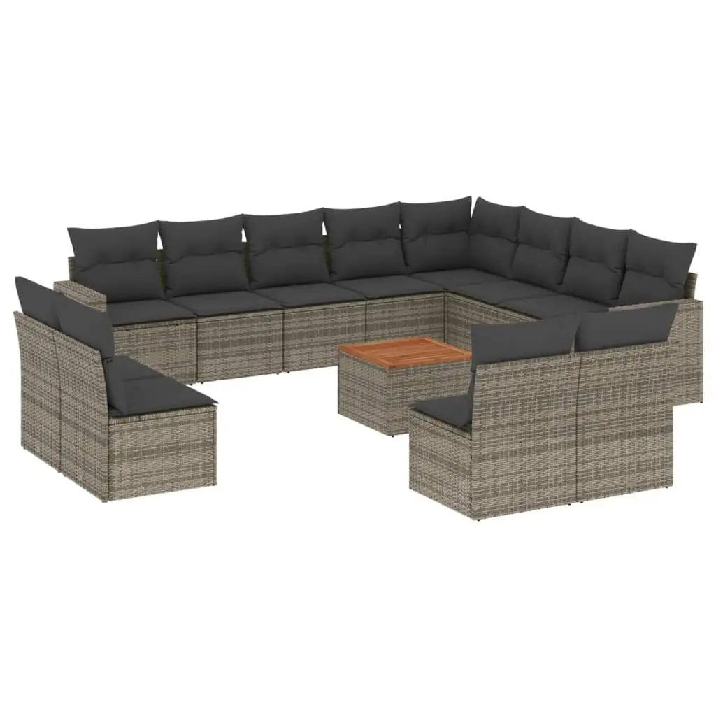 13-Piece Grey Outdoor Sectional Sofa Set
