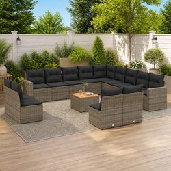 Premium 14-Piece Outdoor Sectional Sofa Set in Grey