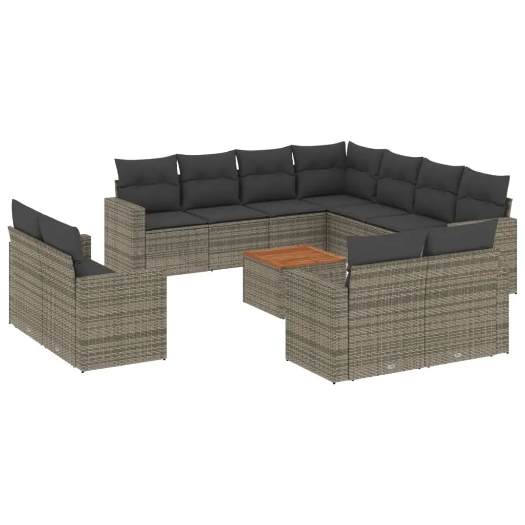 12 Piece Outdoor Sectional Sofa Set in Grey