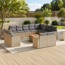 13-Piece Outdoor Sectional Sofa Set with Cushions