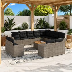 Premium 13 Piece Outdoor Sectional Sofa Set in Grey