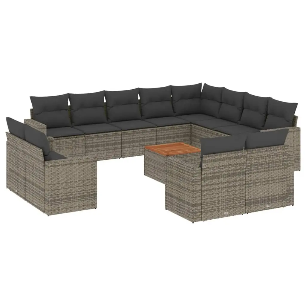 13 Piece Outdoor Sectional Sofa Set in Grey