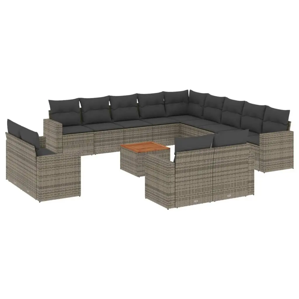14-Piece Outdoor Sectional Sofa Set in Grey