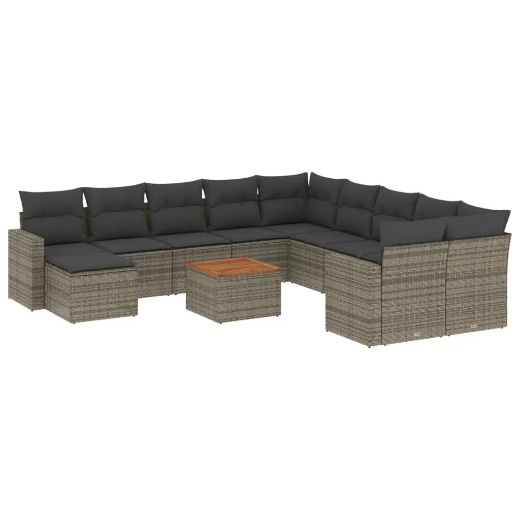 Grey Outdoor Sectional Sofa Set 12 Piece