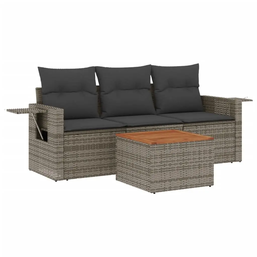 4-Piece Outdoor Sectional Sofa Set in Grey