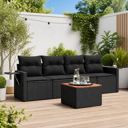 Premium 5-Piece Modular Outdoor Sofa Set in Black
