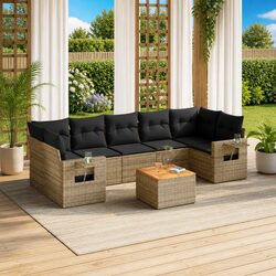 Premium 8-Piece Outdoor Garden Sofa Set with Cushions