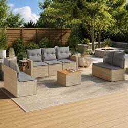 Premium 8-Piece Outdoor Sectional Sofa Set in Beige
