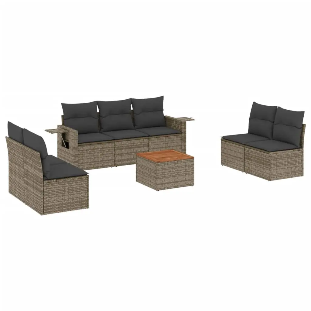 8 Piece Grey Outdoor Sectional Sofa Set