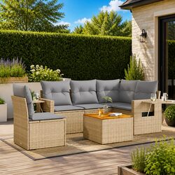 Durable Outdoor Sectional Sofa Set 6-Piece Garden Furniture