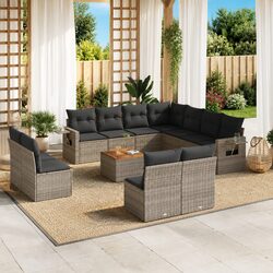 Stylish 12 Piece Grey Outdoor Sectional Sofa Set