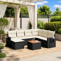 Premium 8-Piece Outdoor Sectional Sofa Set in Black