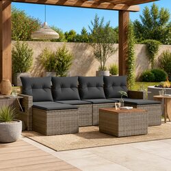 Durable 7 Piece Garden Outdoor Sofa Set with Cushions