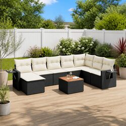High-Quality 9 Piece Outdoor Sofa Set with Cushions